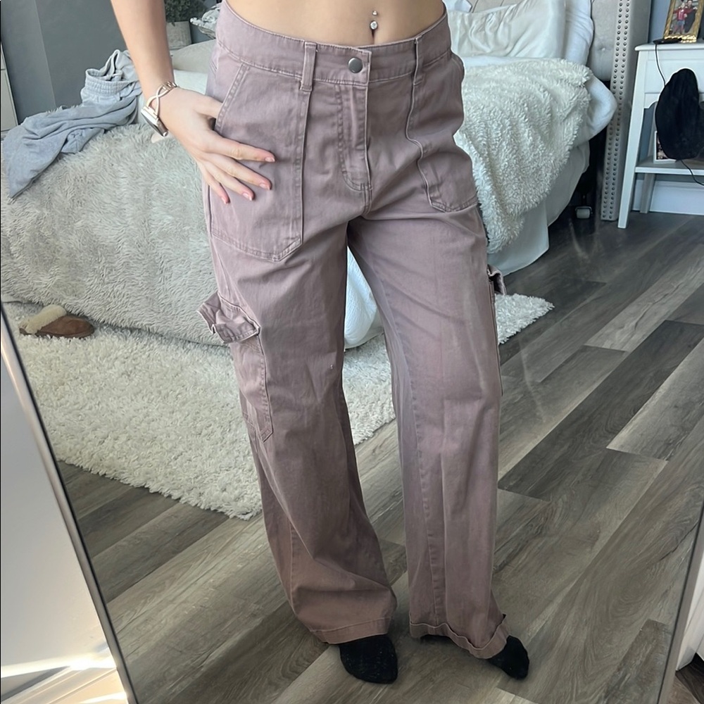 Women's Casual Cargo Pants in Taupe